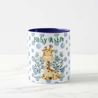 Tasse de café Girafe Orange Modern Beauty avec nom