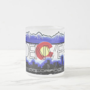 Tasse de café givrée par horizon de Denver le