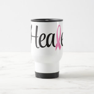 Tasse de café guérie de voyage de ruban de rose 