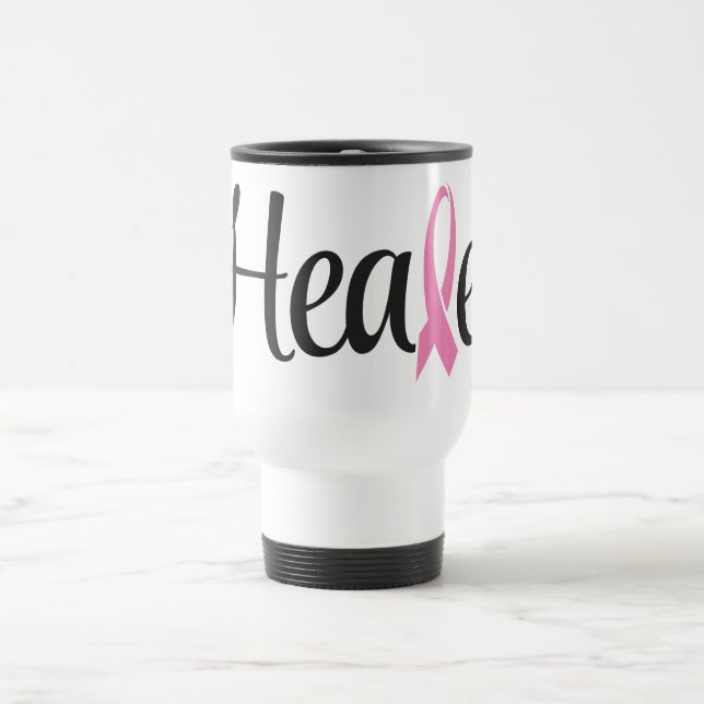 Tasse de café guérie de voyage de ruban de rose de (Centre)