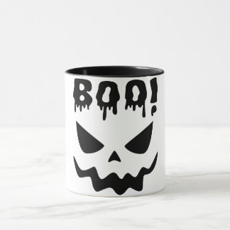 Tasse de café Halloween visage fantôme Bouh