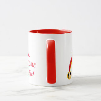 Tasse de café heureuse idiote