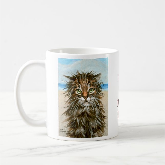 Tasse de café humide de chat une de ces jours (Gauche)