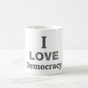 Tasse de café J'aime la démocratie
