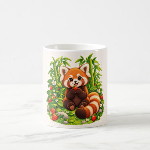 Tasse de café Jardin de fraises au Panda roux Kawa