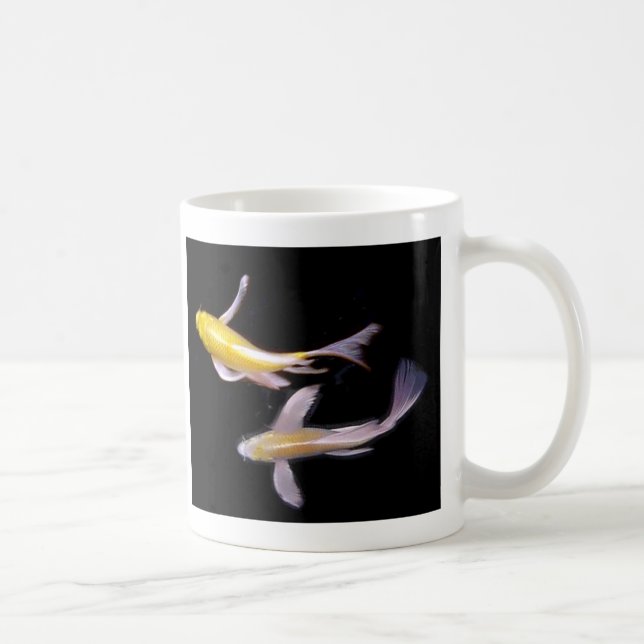 Tasse de café jaune de paires de Koi (Droite)