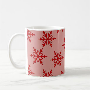 Tasse de café Joyeux Noël rose et rouge