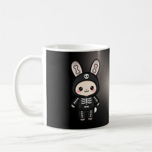 Tasse de café Lapin squelette mignon Halloween