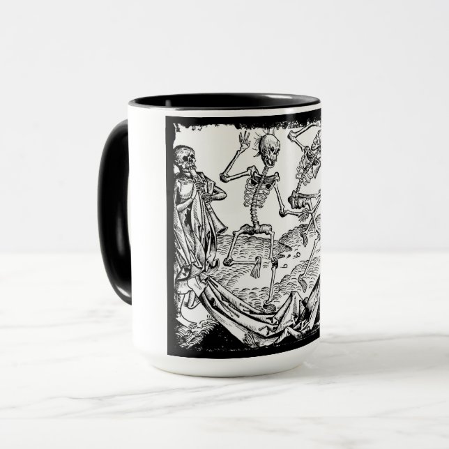 Tasse de café macabre de Danse de squelettes (Devant gauche)