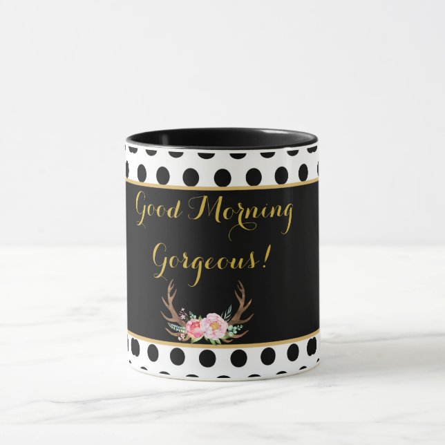 Tasse de café magnifique bonjour (Centre)