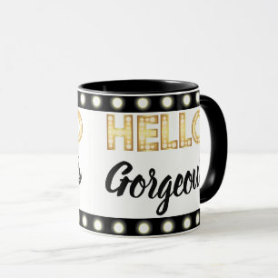 Tasse de café magnifique de charme bonjour