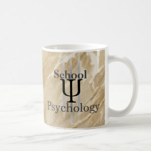Tasse de café marbrée de psychologie d'école