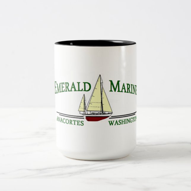 Tasse de café marine verte (Centre)