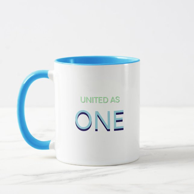 Tasse de café Message d'unité Unis comme un seul (Gauche)