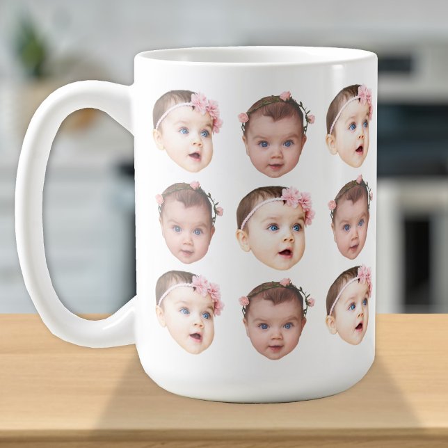 Tasse de café mignonne avec visage de bébé personn (Créateur téléchargé)