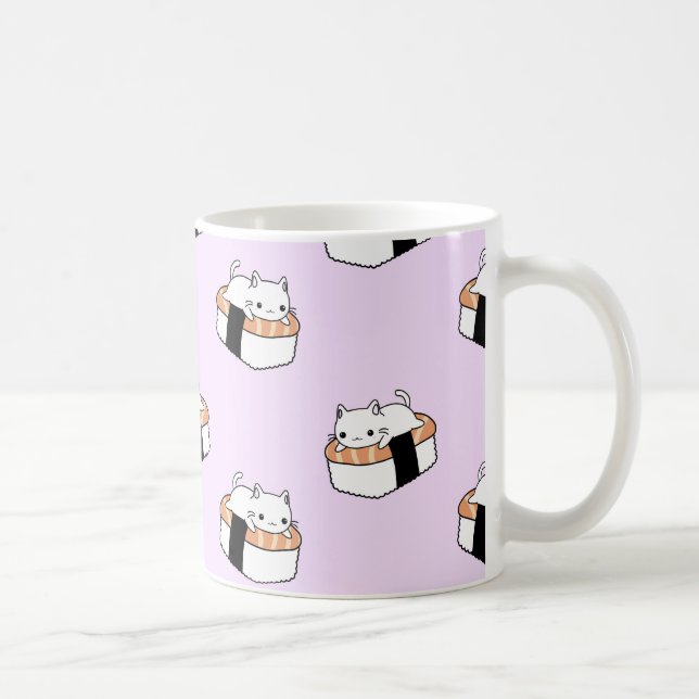 Tasse de café mignonne de chat de sushi (Droite)