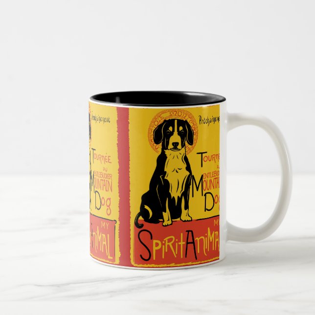 Tasse de café mignonne de chien de chien de (Droit)