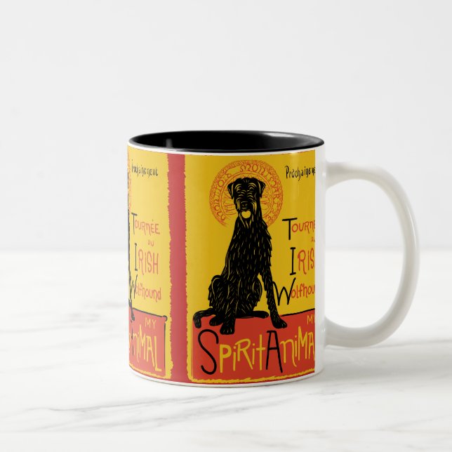 Tasse de café mignonne de chien de chien-loup (Droit)