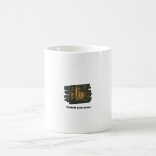 Tasse de café Minimaliste Forêt Brumeuse Protégez