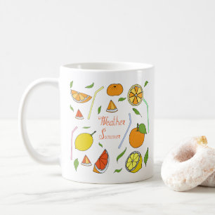 Tasse de café minimaliste mignonne d'été avec frui