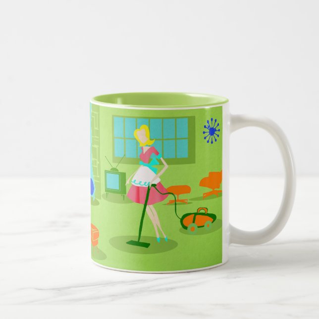 Tasse de café moderne de femme au foyer de la (Droit)
