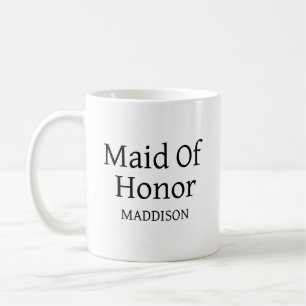 Tasse de café moderne demoiselle d'honneur nom per