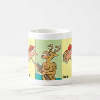Tasse de café montée de bande dessinée de chef de