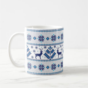 Tasse de café motif ornement folklorique Flocons d