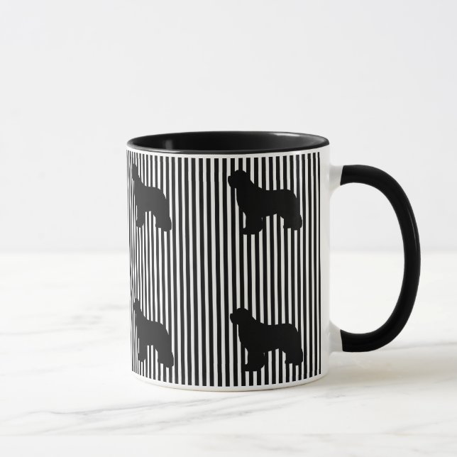 Tasse de café multi noire de chien de Terre-Neuve (Droite)