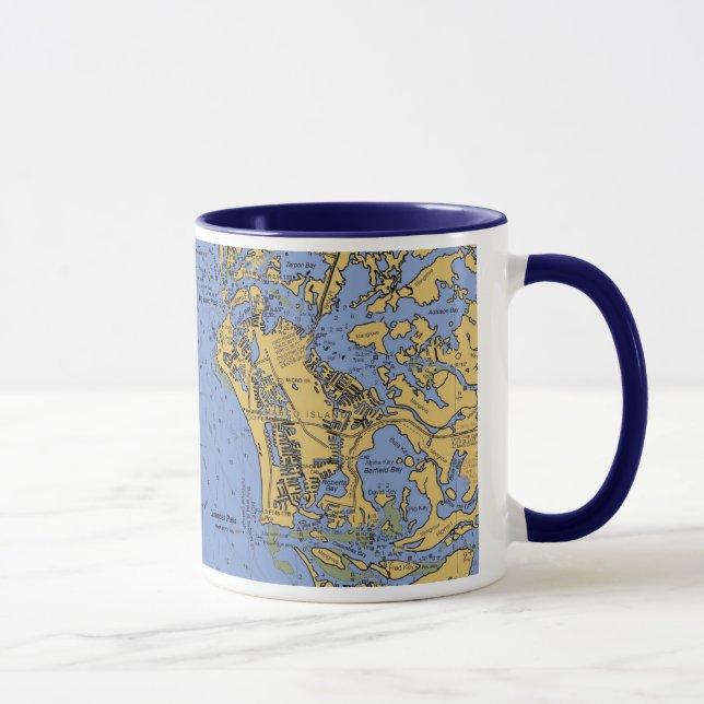 Tasse de café nautique de diagramme d'île de (Droite)