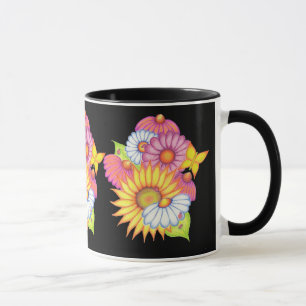 Tasse de café noir tournesols Country Sunflowers