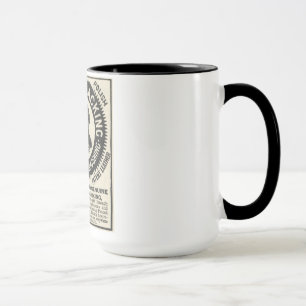 Tasse de café noircissante vintage d'annonce de