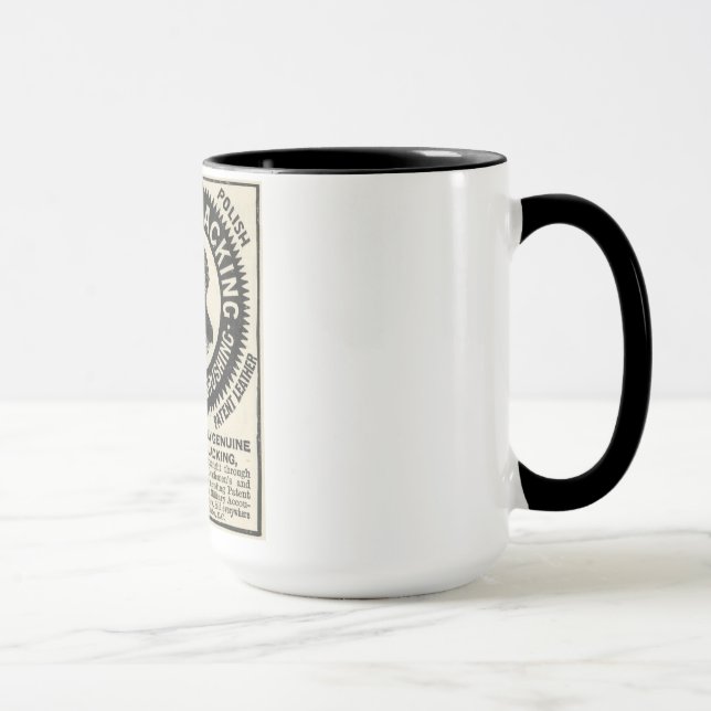 Tasse de café noircissante vintage d'annonce de (Droite)