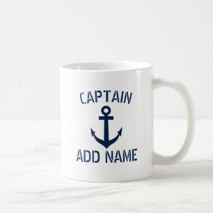 Tasse de café nommée d'ancre de marine de