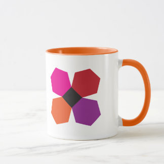 Tasse de café orange de bloc de fleur de PPE