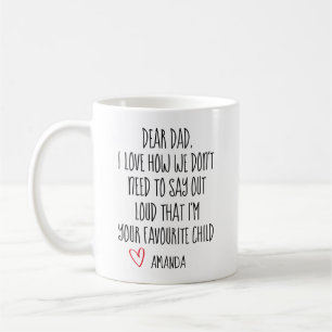 Tasse de café Papa, Enfant préféré, Tasse personna