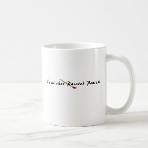 Tasse de café peinte droitière de poney