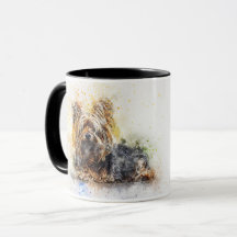 Tasse de café personnalisée à l'aquarelle Yorkshir