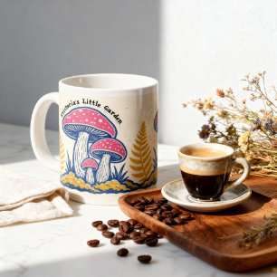 Tasse de café personnalisée avec champignons color