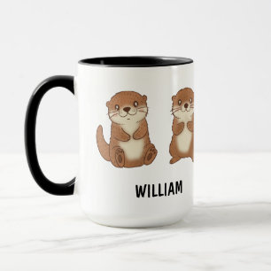 Tasse de café personnalisée avec des loutres migno