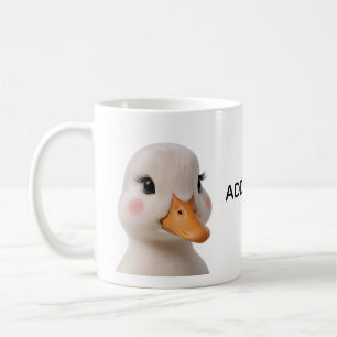 Tasse de café personnalisée avec texte canard bébé