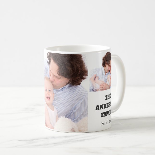 Tasse de café personnalisée de collage de photo de (Devant droit)
