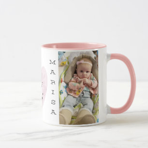 Tasse de café personnalisée de poignée de rose de