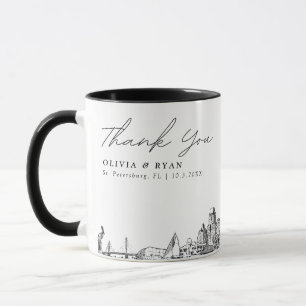 Tasse de café personnalisée minimale pour mariage 