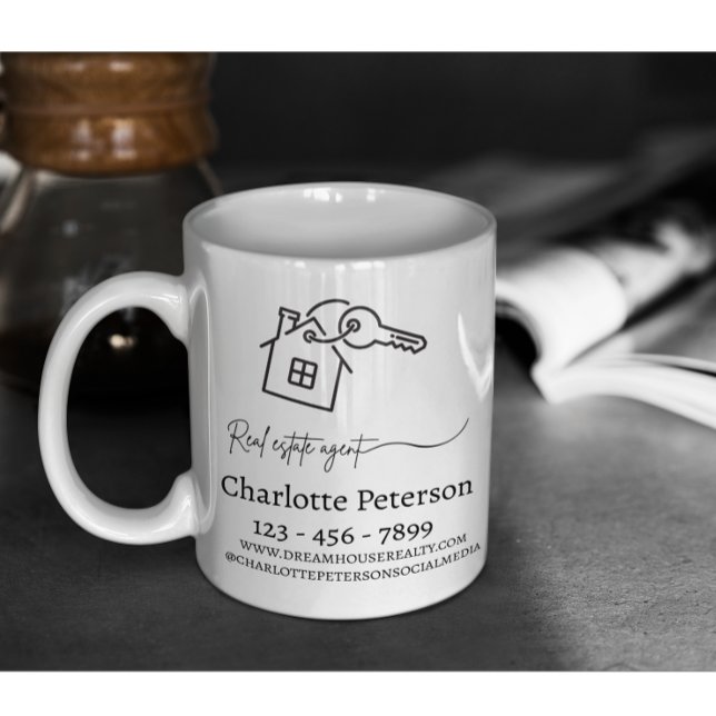 Tasse de café personnalisée pour agent immobilier (Créateur téléchargé)