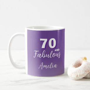 Tasse de café photo d'anniversaire 70 ans violet 7