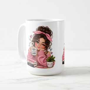 Tasse de café pour amoureux de livres mignons, Tas