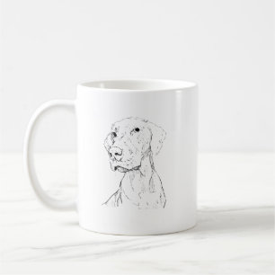 Tasse de café pour chien minimaliste Vizsla Ink