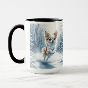 Tasse de café pour Noël à Chihuahua sous la neige