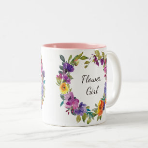 tasse de café pourpre rose florale de demoiselle